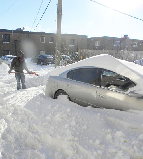 Blizzard in Minneapolis, Minnesota. My car was buried.