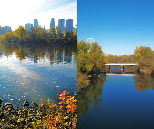 Minneapolis river in fall