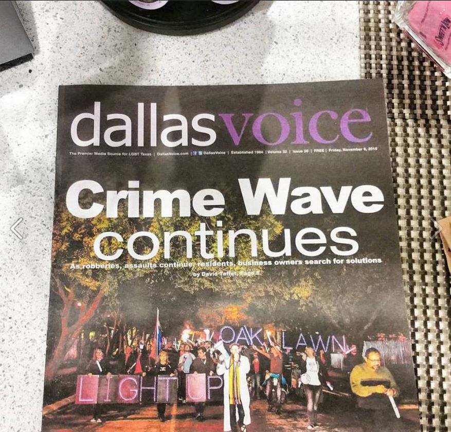 The local gay newspaper covering the crime wave.