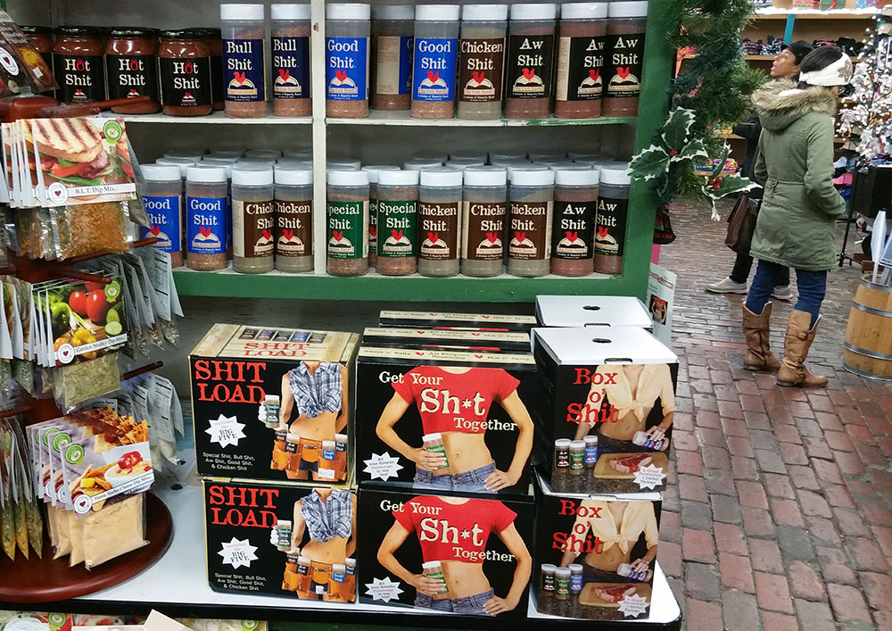 Explicit cooking spices at a tourist shop.