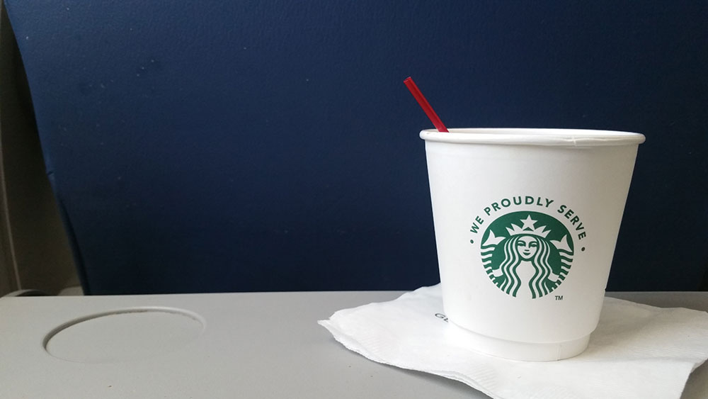 Starbucks on a Delta flight