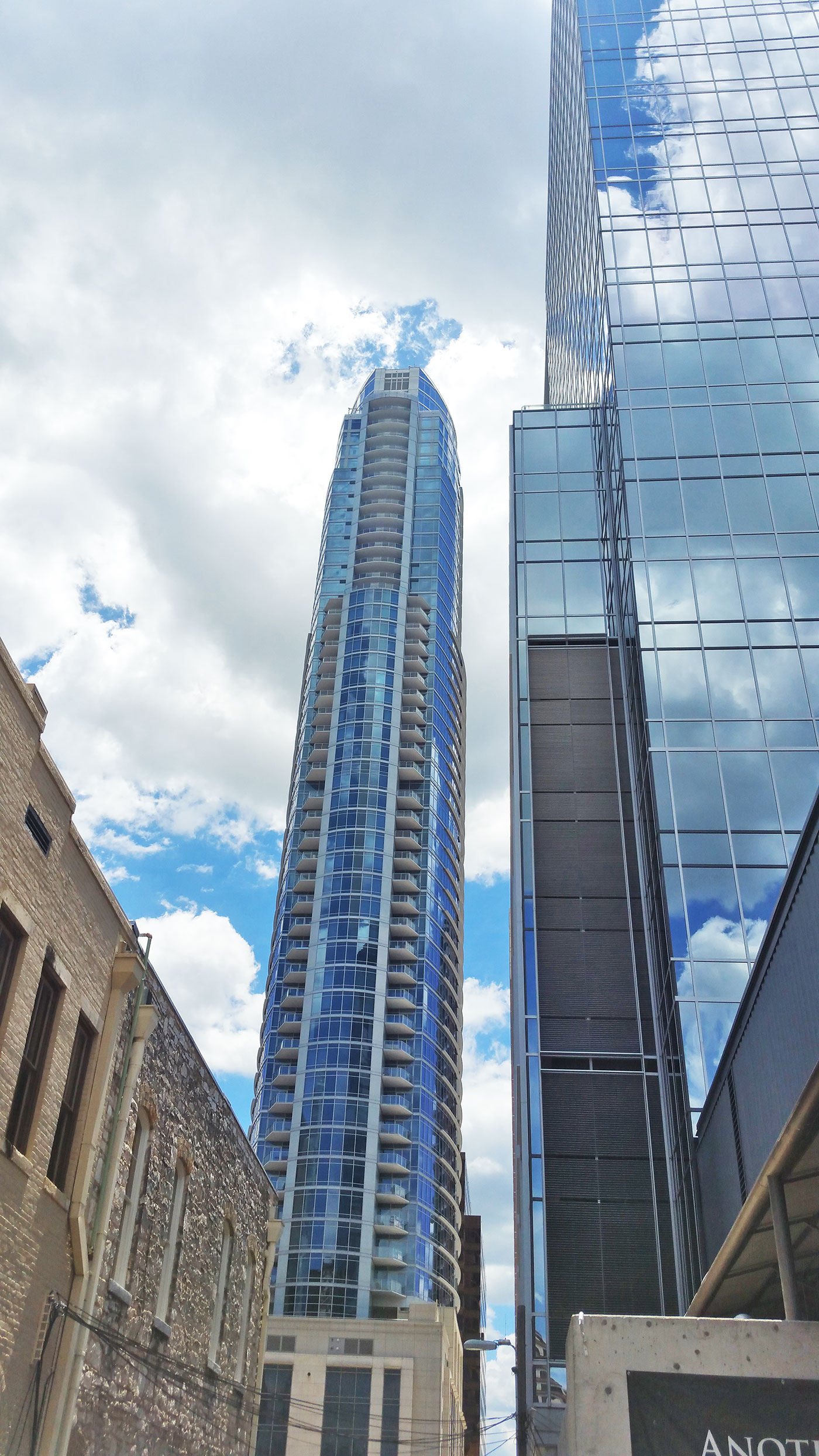 A glass skyscraper in downtown Austin, Texas.