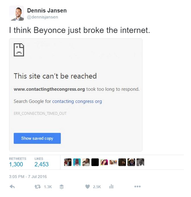 Beyonce breaking the internet after police shootings.