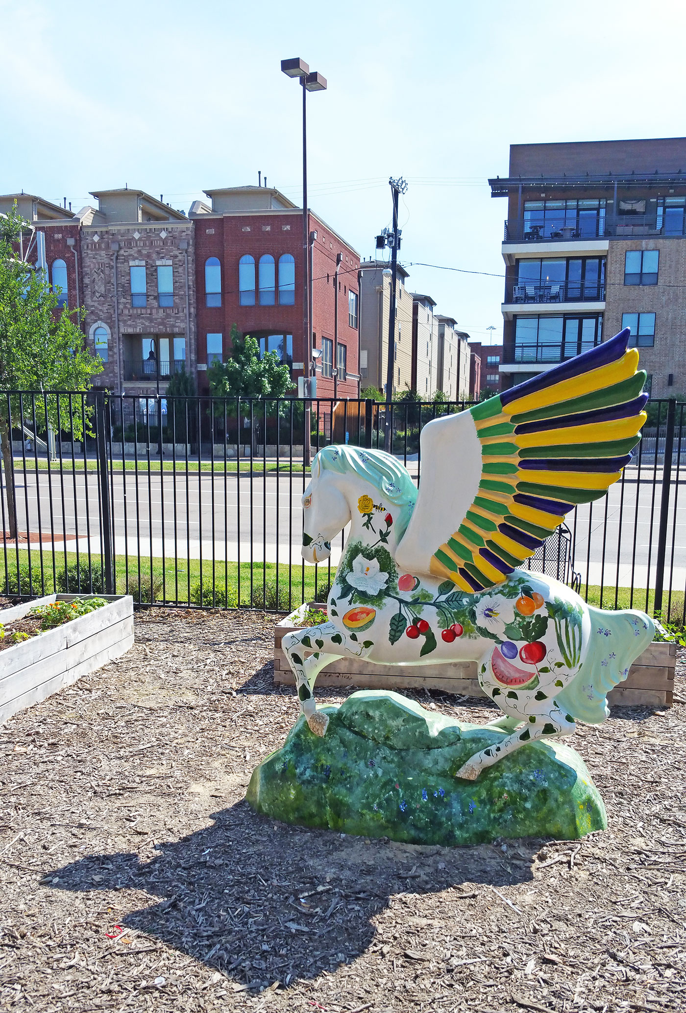 The Pegasus statue at the Dallas Farmers' Market.