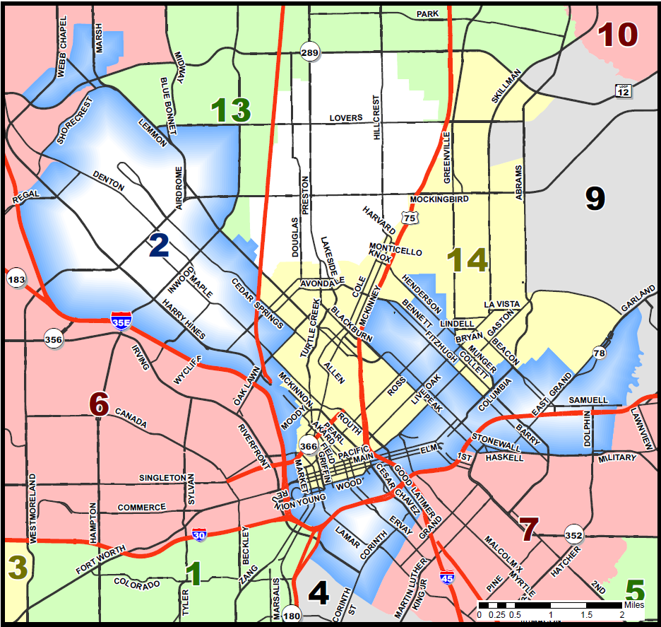 Dallas City Council District Map