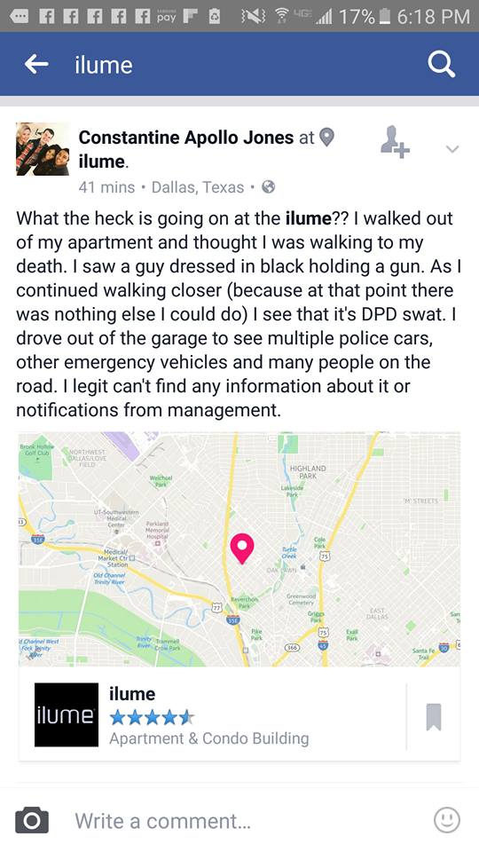A Facebook screenshot of one of my neighbor's posts.