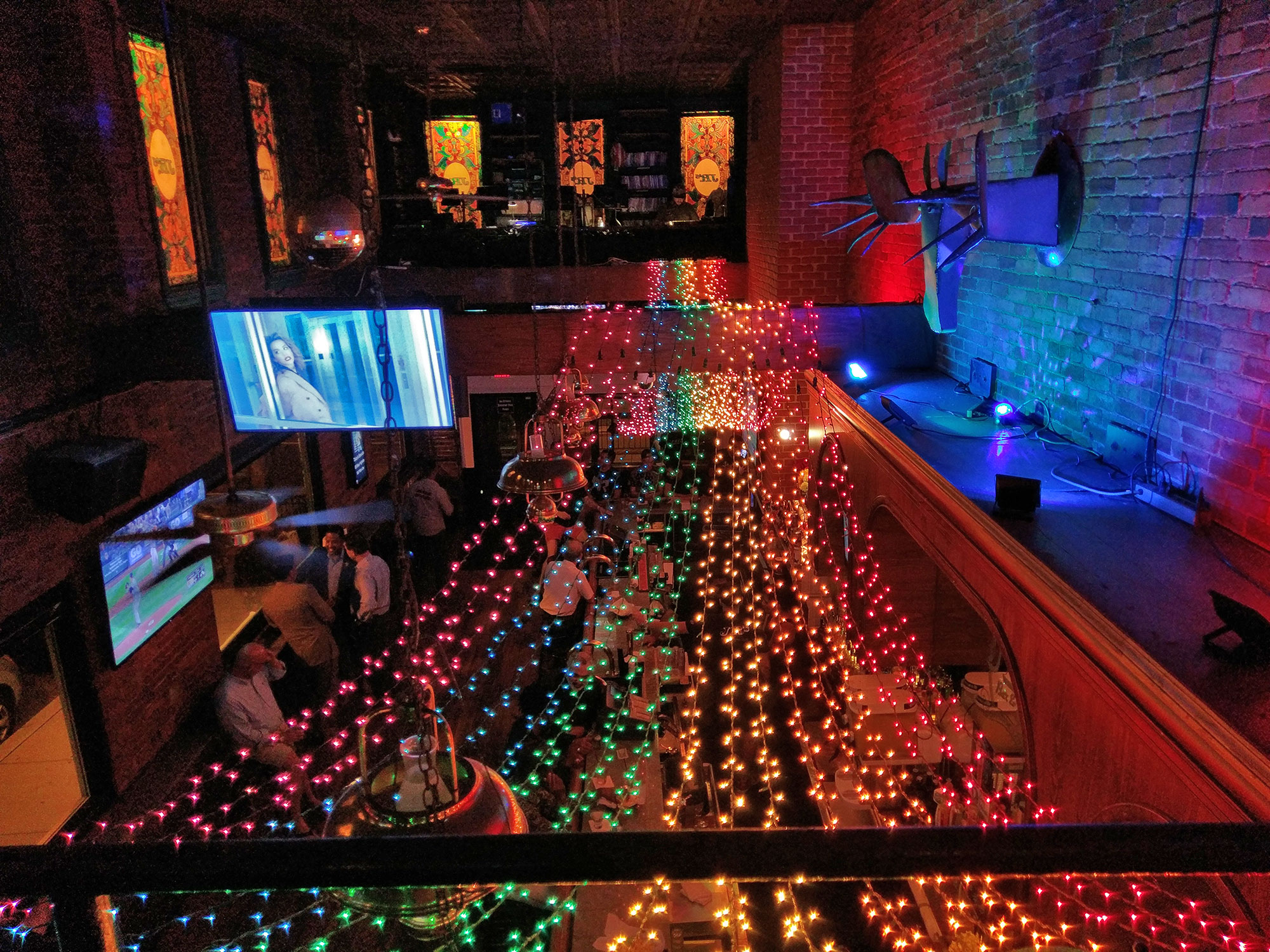 Rainbow lights in JR's Bar in Washington D.C.