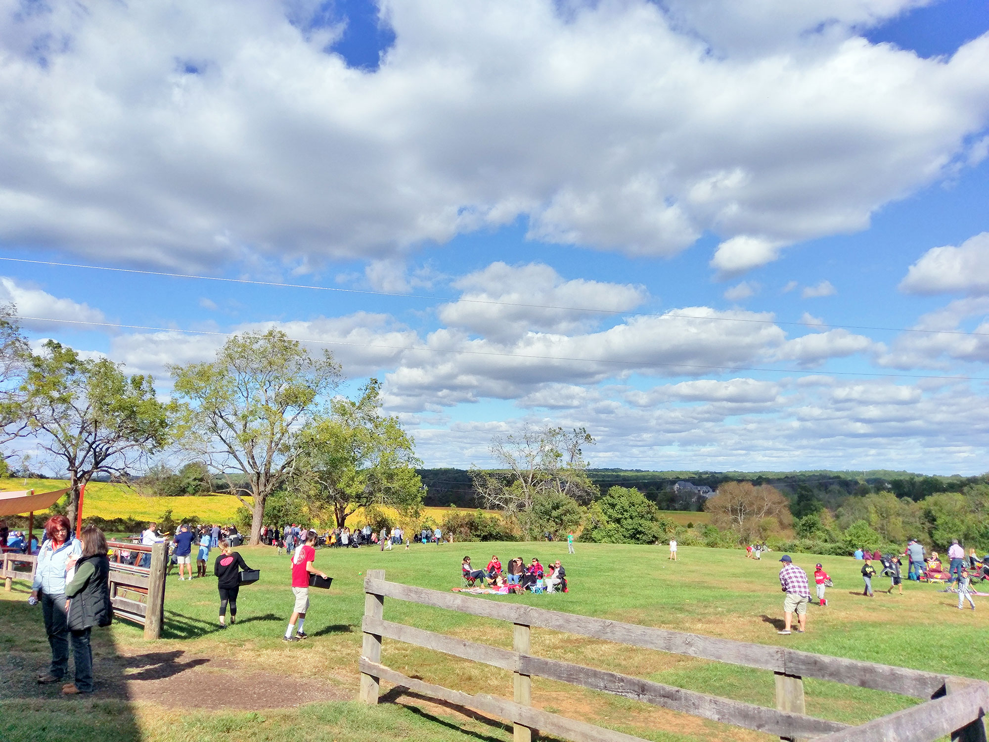 Kids playing in the outdoor areas of Quattro Goombas Winery in Middleburg, Virginia